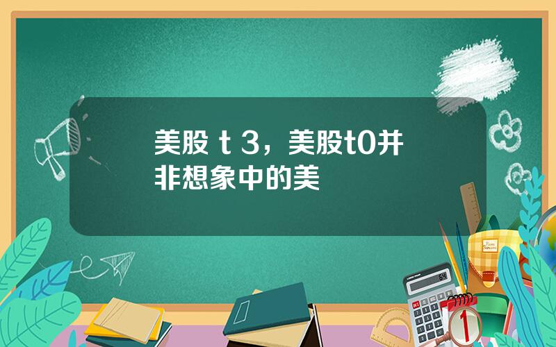 美股 t 3，美股t0并非想象中的美